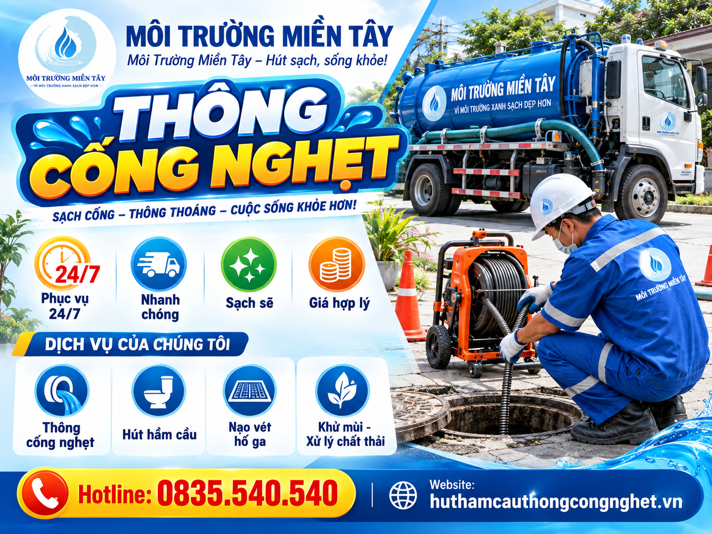 Thông Cống Nghẹt Giá Rẻ Đại Thành, Hậu Giang