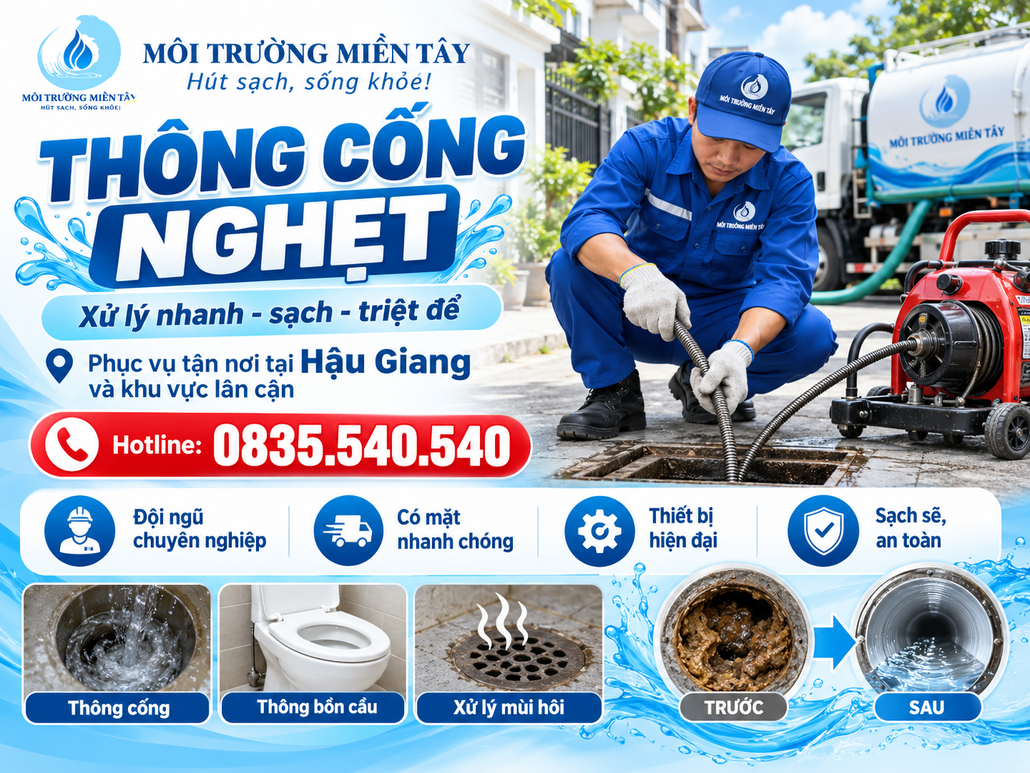 Thông Cống Nghẹt Giá Rẻ Ngã Bảy