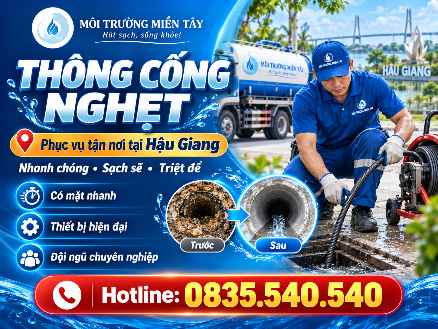 Thông Cống Nghẹt Giá Rẻ Ngã Bảy