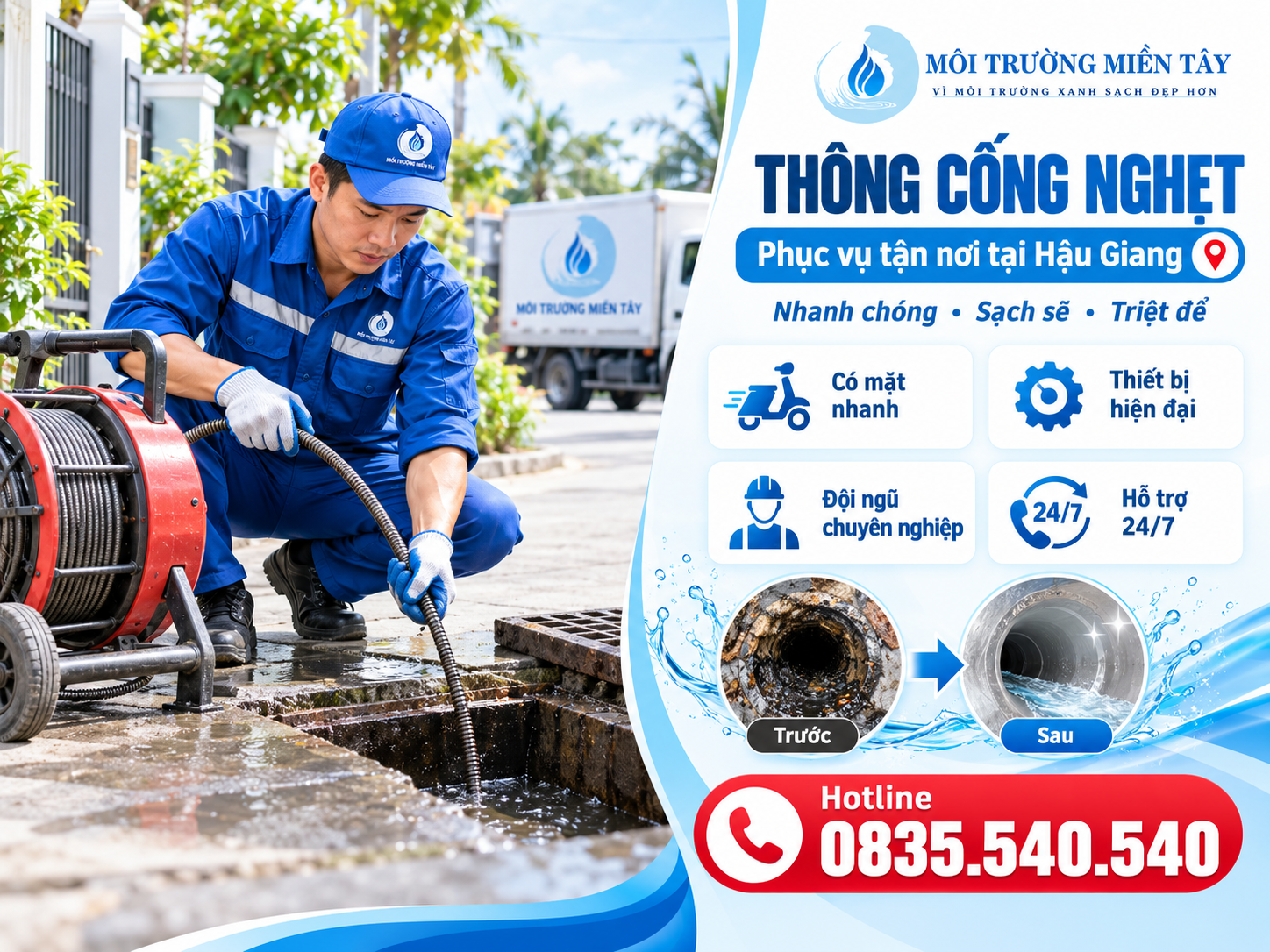 Thông Cống Nghẹt Giá Rẻ Ngã Bảy