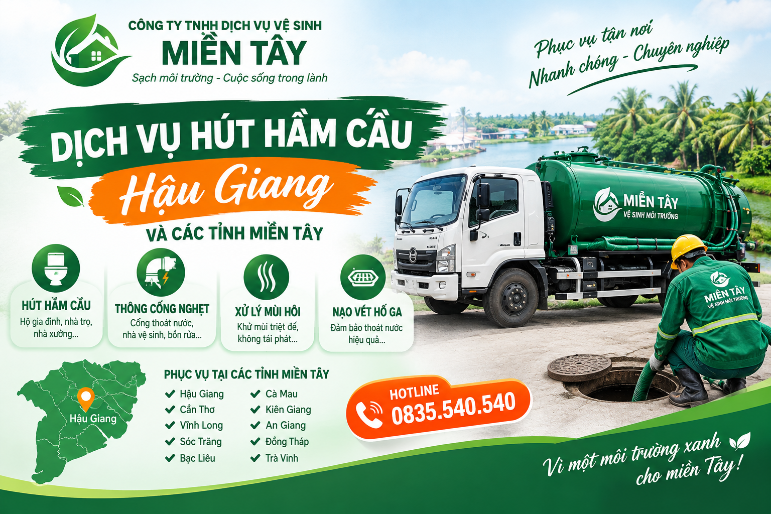 Bao Lâu Nên Hút Hầm Cầu 1 Lần Tại Hậu Giang