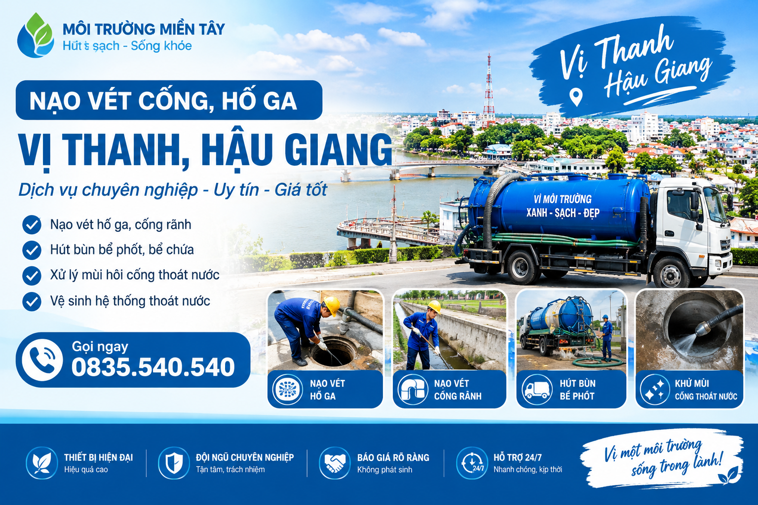 Nạo Vét Cống, Hố Ga Vị Thủy, Hậu Giang