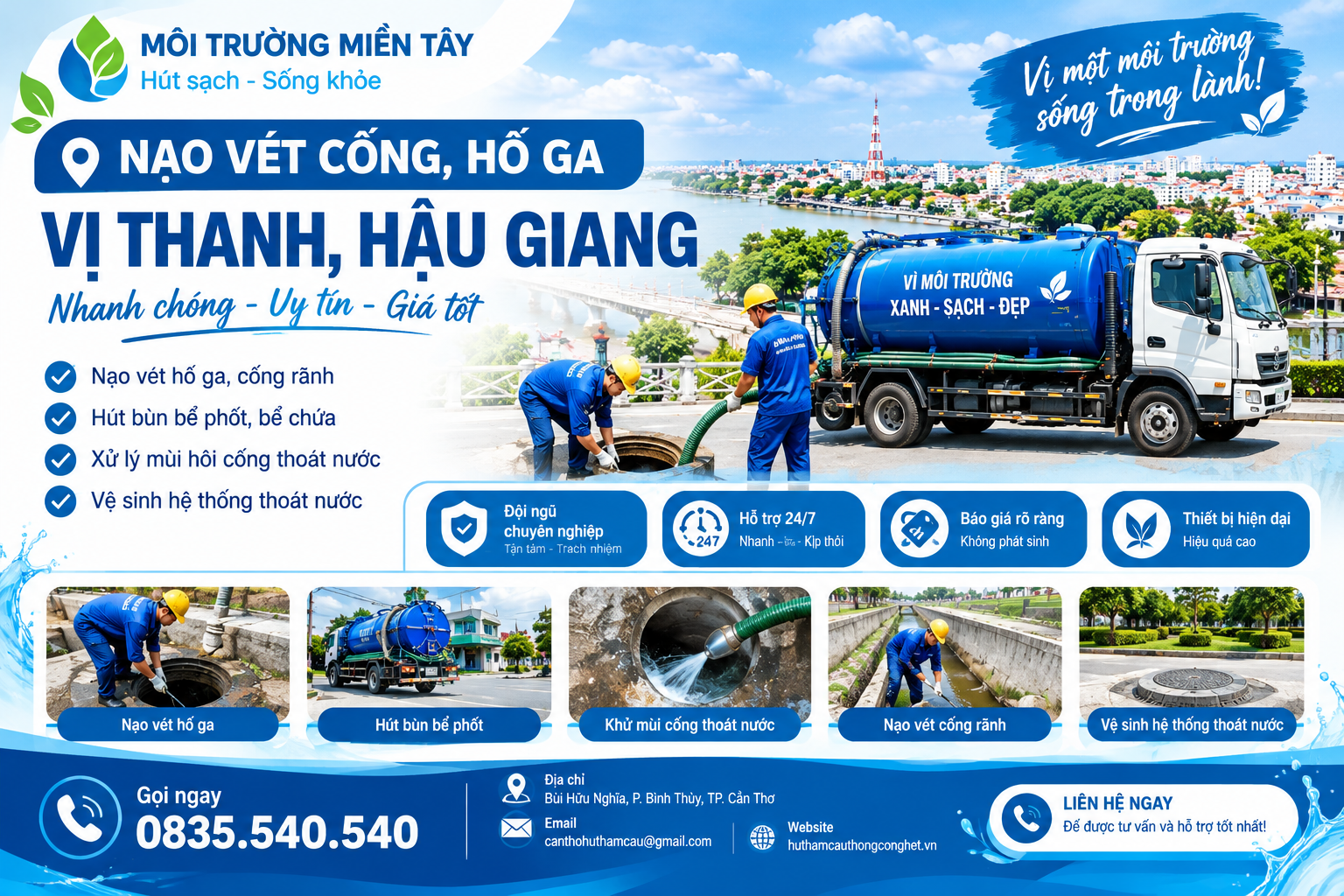 Nạo Vét Cống, Hố Ga Vị Thủy, Hậu Giang