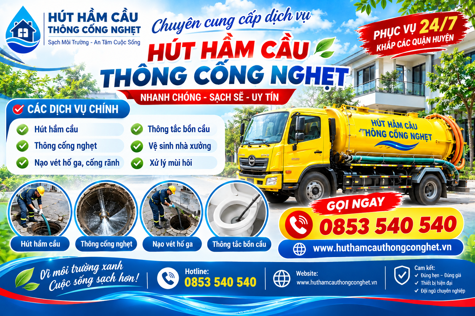 Hút hầm cầu giá rẻ Đại Thành
