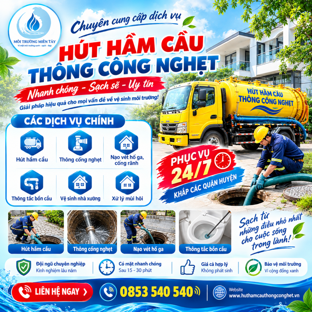 Hút hầm cầu giá rẻ Đại Thành