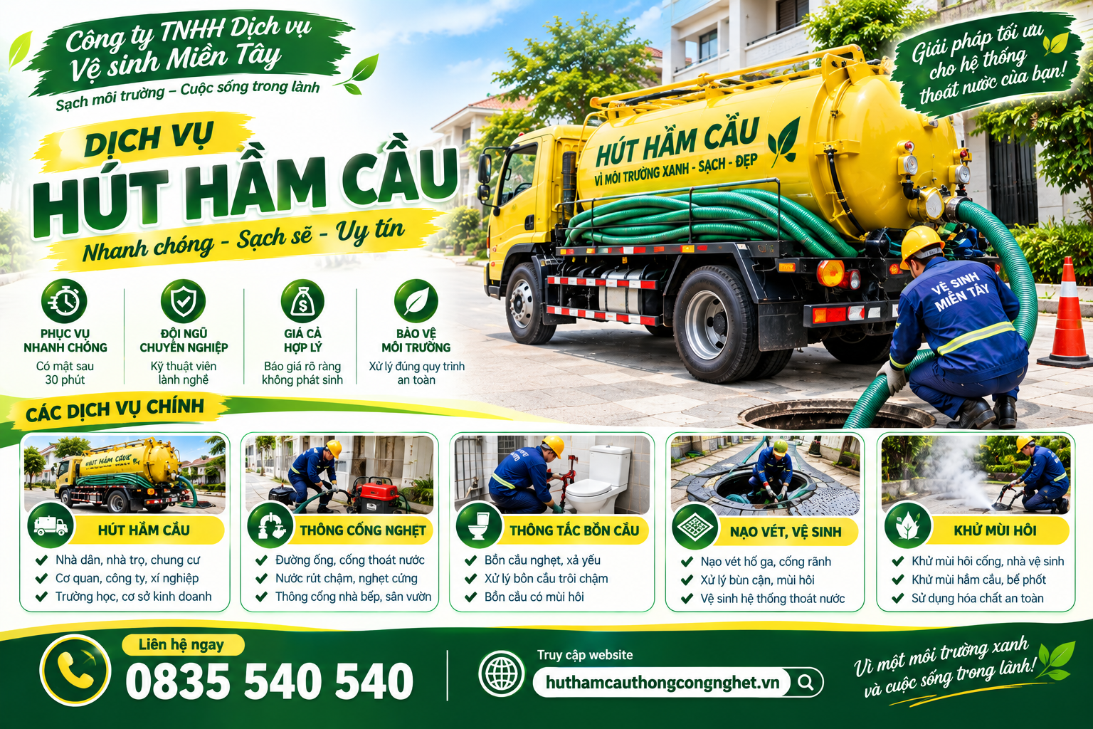 Hút hầm cầu Long Bình, Hậu Giang