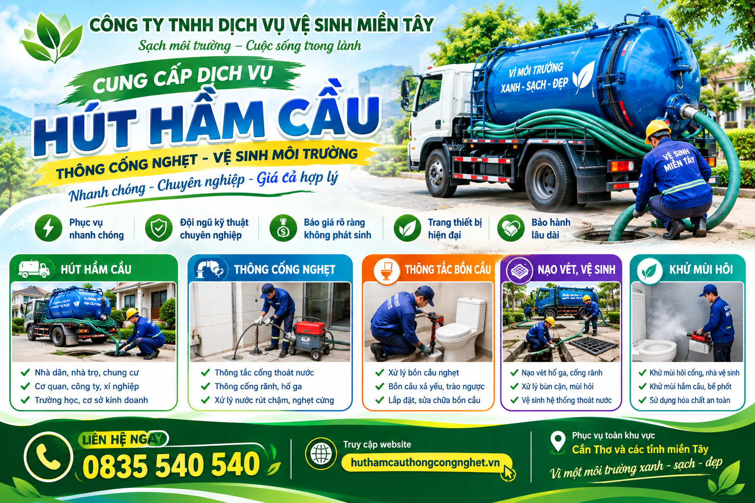 Hút hầm cầu Long Bình, Hậu Giang
