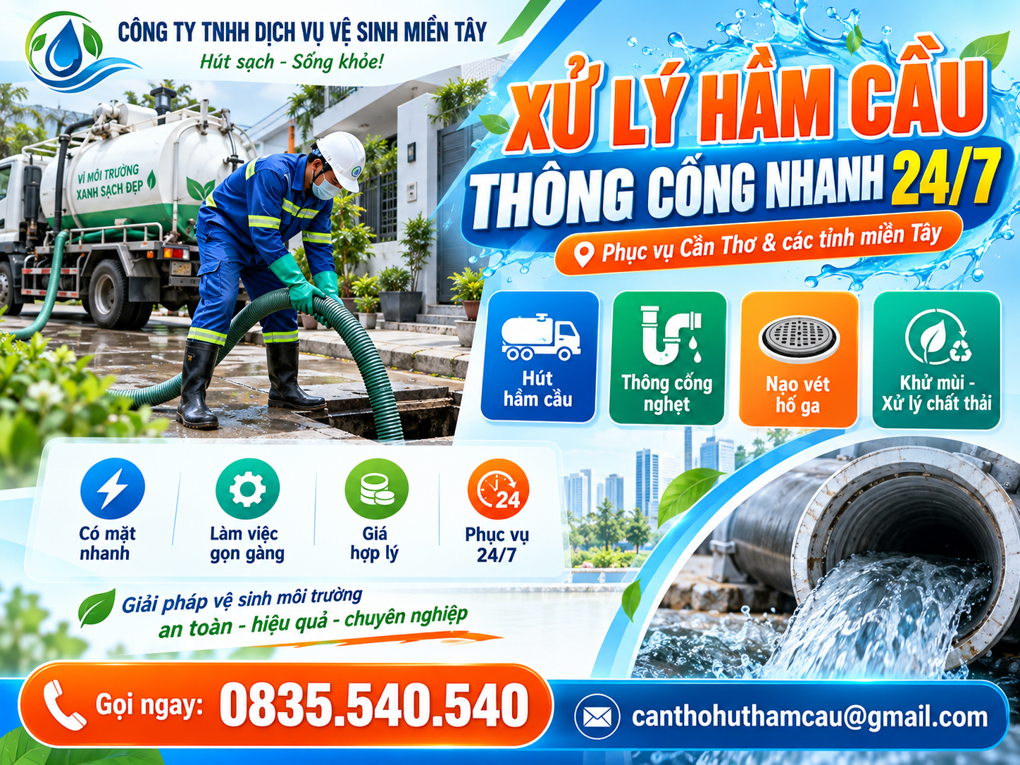 Hút Hầm Cầu Giá Rẻ Ngã Bảy, Hậu Giang
