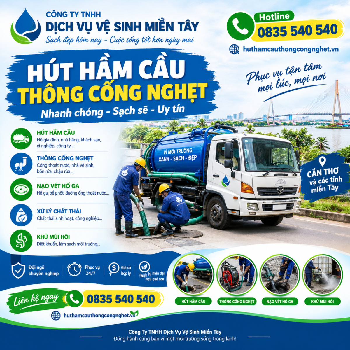 Hút Hầm Cầu Giá Rẻ Ngã Bảy