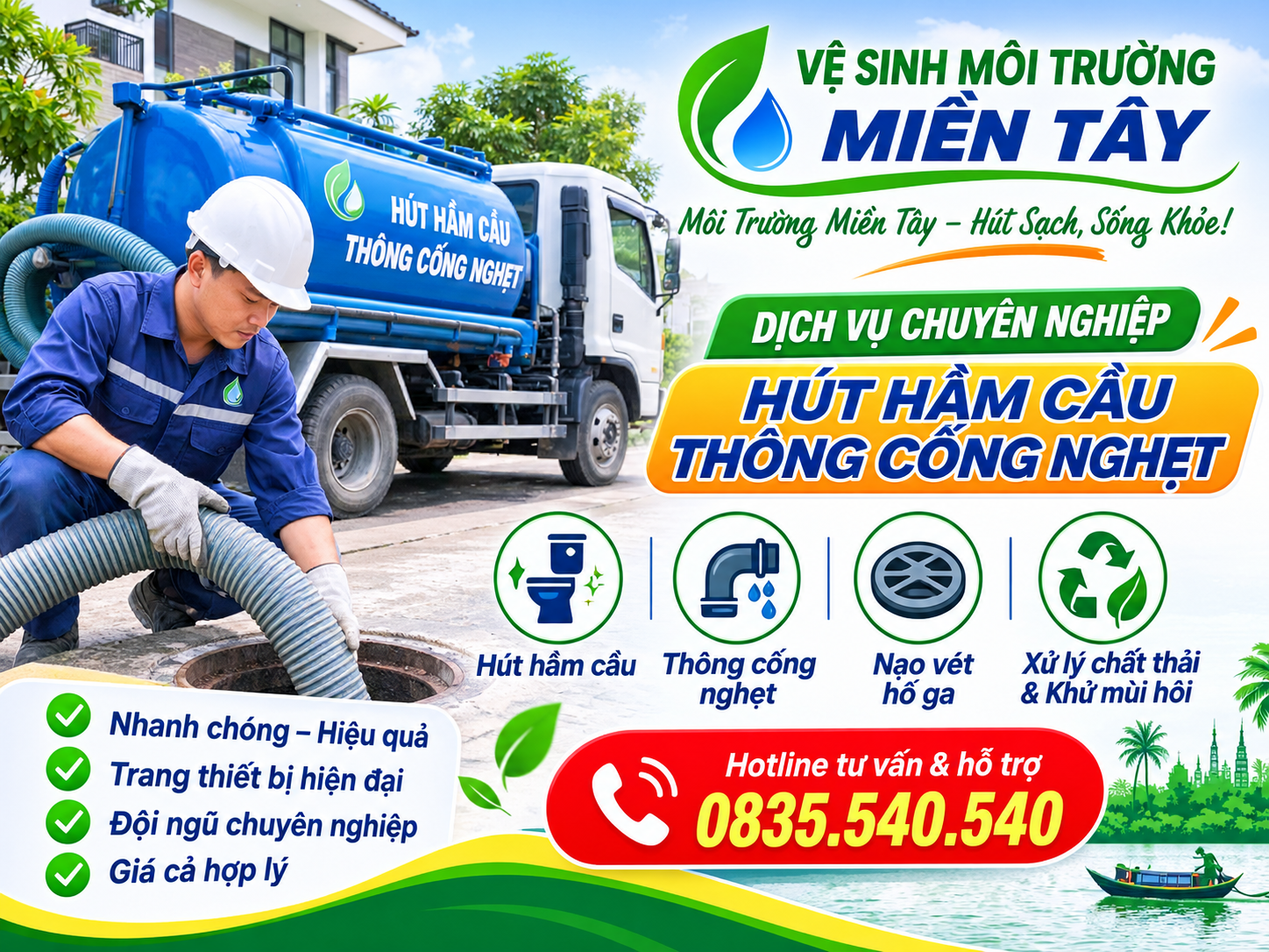 Hút Hầm Cầu Giá Rẻ Ngã Bảy