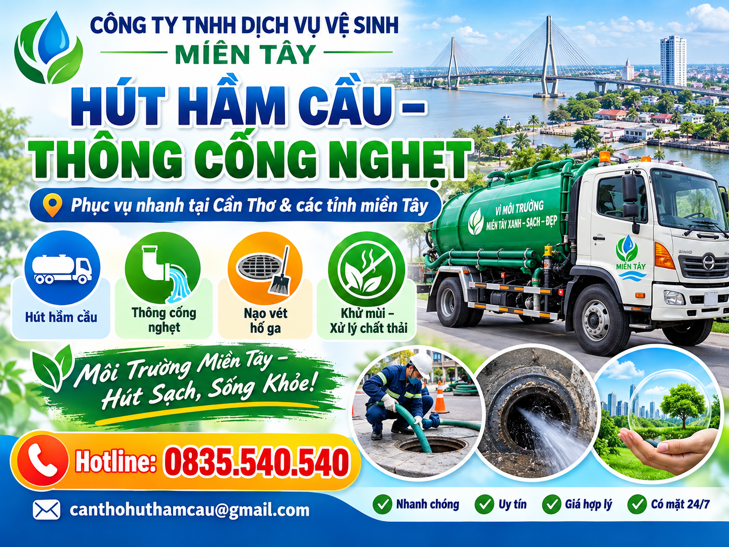 Hút Hầm Cầu Giá Rẻ Ngã Bảy